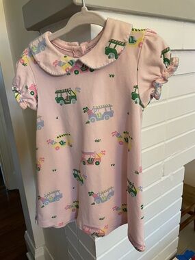 Beaufort Bonnet 2T Pink Girls Dress w/Colorful Jeep Print and Peter Pan Collar